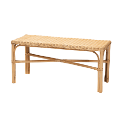 bali & pari Cacaban Modern Bohemian Accent Bench, 17-3/4"H x 38-5/8"W x 15"D, Natural Brown