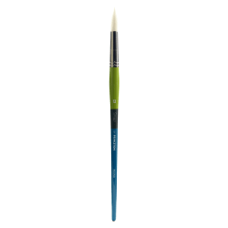 Princeton Snap Paint Brush, Series 9800, Size 12, Round, White Taklon, Synthetic, Multicolor
