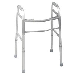 Medline Guardian Adjustable Aluminum Folding 2-Button Walkers, Junior, Gray, Case Of 4