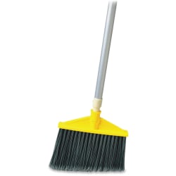 Rubbermaid Commercial Aluminum Handle Angle Broom - Polypropylene Bristle - 56" Handle x 1" Handle Diameter - Aluminum Handle - Gray - 6 / Carton