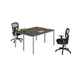 Boss Office Products Simple System Double Desk, 29-1/2"H x 66"W x 48"D, Driftwood