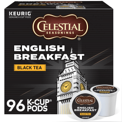 Celestial Seasonings® English Breakfast Tea Single-Serve K-Cup®, Carton Of 96
