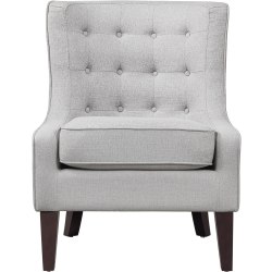 Lifestyle Solutions Lina Accent Guest Chair, Light Gray/Java