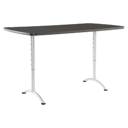 Iceberg IndestrucTable TOO Adjustable Height Utility Table, Rectangle, Graphite