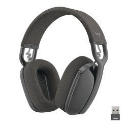 Logitech Zone Vibe 125 Headset - Stereo - USB Type A - Wireless - Bluetooth/RF - 98.4 ft - 20 Hz - 20 kHz - Over-the-ear - Binaural - Circumaural - Omni-directional, MEMS Technology, Bi-directional, Noise Cancelling Microphone - Noise Canceling - Graphite