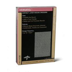 Medline Versatel Contact Layer Dressings, 8" x 12", Translucent, 5 Dressings Per Box, Case Of 5 Boxes