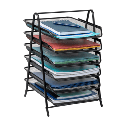 Mind Reader Network Collection 6-Tier Paper Tray, 18"H x 13-3/4"W x 11-3/4"D, Black