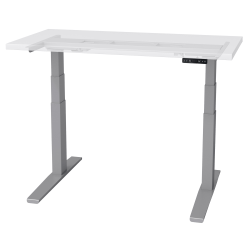 Fellowes® Victory™ LX 2-Leg Electric Steel Table Base With Memory Height Settings, 47-1/2"H x 48"W x 30"D, Silver