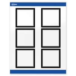 Avery® Print-To-The-Edge Labels With Sure Feed® Technology, S00-DM3-PRWGP10, Square, 3" x 3", Glossy White, Preprinted Double Black Border Design, Pack Of 60