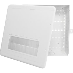 DataComm 80-1500-BR 15-Inch Plastic Enclosure Box with Brush Cover - 1-gang - White - ABS Plastic