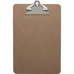 Business Source Mini Clipboard with Standard Metal Clip - Standard - 6" x 9" Sheet Size - Hardboard - Brown - 1 Each