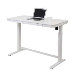 Realspace® Electric 48'W Height-Adjustable Standing Desk, White