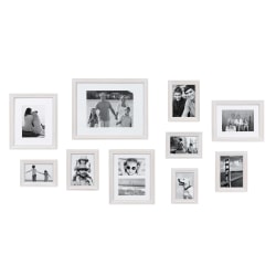 Uniek Kate And Laurel Bordeaux Gallery Wall Frame Kit, 15-1/2" x 12-1/2", White Wash, Set of 10