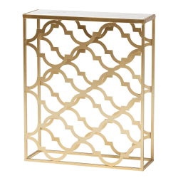 Baxton Studio Calanthe Modern And Contemporary Console Table, 29-1/8"H x 24"W x 8-1/8"D, Gold/White