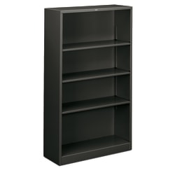 HON® Brigade® Steel Modular Shelving Bookcase, 4 Shelves, 59"H x 34-1/2"W x 12-5/8"D, Charcoal