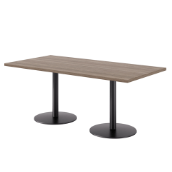 KFI Studios Proof Bistro Rectangle Pedestal Table, 29"H x 72"W x 36"D, Studio Teak/Black