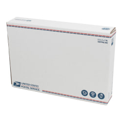 United States Post Office Fold Over Flap Shipping Box, 12-1/4" x 3" x 17-5/8", White