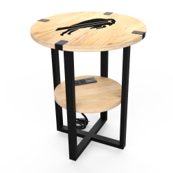 Imperial NFL Wood Round Side Table With Charger, 22"H x 18"W x 18"D, Buffalo Bills