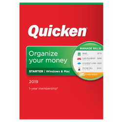 Quicken® Starter 2019 Personal Finance Software, For PC/Mac®, Disc