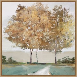 Amanti Art Golden Forest Shimmer by Isabelle Z Framed Canvas Wall Art Print, 22"H x 22"W, Maple