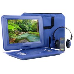 Trexonic Portable DVD Player With Swivel TFT-LCD Screen, 14.1", Blue