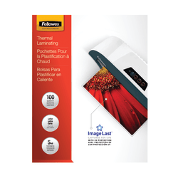 Fellowes® ImageLast Laminating Pouches, UV Protection, 9" x 11 1/2", 5 Mil, Glossy, Pack Of 100