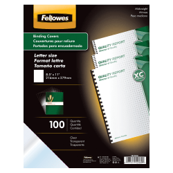 Fellowes® Clear Presentation Binding Covers, 8 1/2" 11", Clear, Pack Of 100