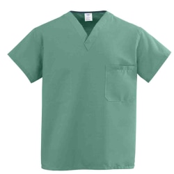 Medline ComfortEase™ 1-Pocket Reversible Unisex Scrub Top, 3X, Jade