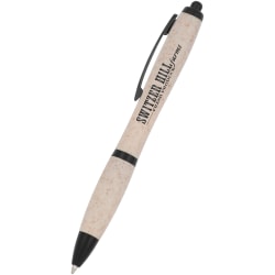 Custom Color Grip Wheat Straw Pen, Medium Point, Assorted Barrel Colors, Black Ink