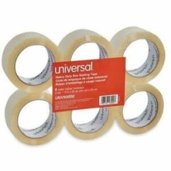 Universal Packaging Tape - 54.60 yd Length x 1.88" Width x 3 mil Thickness - 3" Core - Clear - Resin - Plastic Backing - Slip Resistant, Break Resistant - For Commercial, Shipping - 6 / Box
