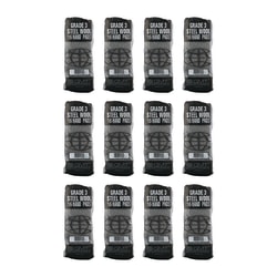 GMT Industrial-Quality Steel Wool Hand Pads, #3 Medium, Steel Gray, 16 Pads/Sleeve, 12 Sleeves/Carton