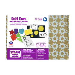 Roylco STEAM Felt Fun Pieces, Learn my Shapes and Colors, Set Of 110 Pieces