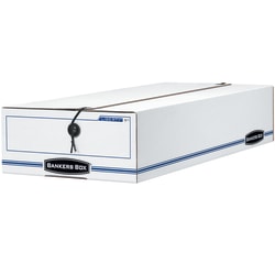 Bankers Box® Liberty® Corrugated Storage Boxes, 6 3/8" x 9" x 24", White/Blue, Case Of 12