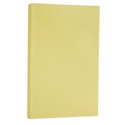 JAM Paper® Vellum Bristol Card Stock, Yellow, Legal (8.5" x 14"), 67 Lb, Pack Of 50