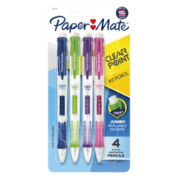 Paper Mate® Clearpoint® Mechanical Pencils, #2 Lead, 0.7 mm, Assorted Barrel Colors, Pack Of 4 Pencils
