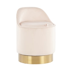 LumiSource Marla Vanity Stool, Gold/Cream
