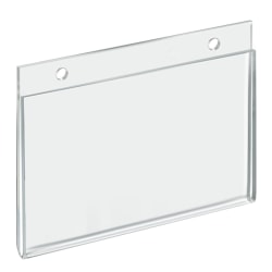 Azar Displays Wall Hanging Acrylic Horizontal Sign Holder, 4"H x 6"W x 1/4"D, Clear, Pack Of 10 Frames