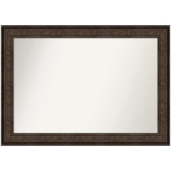 Amanti Art Non-Beveled Rectangle Framed Bathroom Wall Mirror, 29-1/2" x 41-1/2", Ridge Bronze