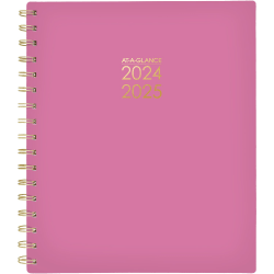 2024-2025 AT-A-GLANCE® Harmony Academic Weekly/Monthly Medium Planner, 7" x 8-3/4", Pink, July To June
