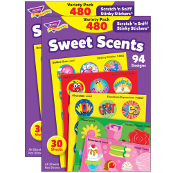 Trend Sweet Scents Stinky Stickers Variety Packs, 480 Stickers Per Pack, Set Of 2 Packs