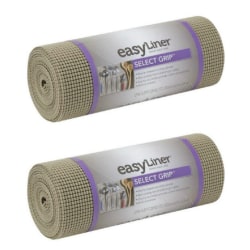Duck® Brand 1100731 Select Grip EasyLiner Non-Adhesive Shelf And Drawer Liner, 12" x 20', Brownstone, Pack Of 2 Rolls