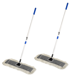 Alpine Cotton Floor Dust/Dry Mop Sets, 24", Multicolor, Pack Of 2 Mop Sets