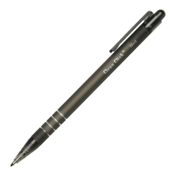 SKILCRAFT® AbilityOne Nonrefillable Rubberized Retractable Pens, Medium Point, Black Barrel, Black Ink, Pack Of 12 Pens