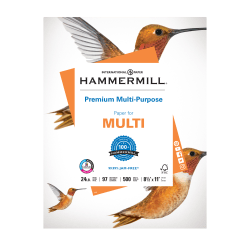 Hammermill® Premium Multi-Use Printer & Copy Paper, White, Letter (8.5" x 11"), 500 Sheets Per Ream, 24 Lb, 92 Brightness
