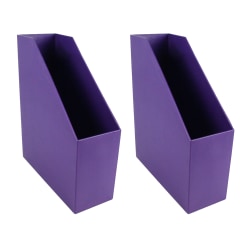 Romanoff Products Vertical Magazine Files, 11-1/2"H x 3-1/2"W x 9-1/2"D, Purple, Pack Of 2 Files