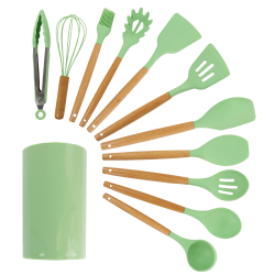 MegaChef Cooking Utensil Set, Mint Green, Set Of 12 Utensils