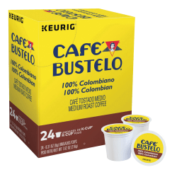Cafe Bustelo® Single-Serve Coffee K-Cup®, 100% Colombian, Carton Of 24