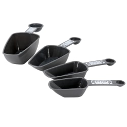 Oster Bluemarine 4-Piece Dual-Function Plastic Measuring Scoops, Gray