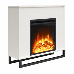 Ameriwood Home Ratcliff Electric Fireplace Mantel, 29-1/8"H x 31-11/16"W x 9-3/4"D, White