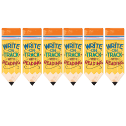 Eureka Bookmarks, 2" x 6", Pencil Write on Track With Reading, 36 Per Pack, Set Of 6 Packs